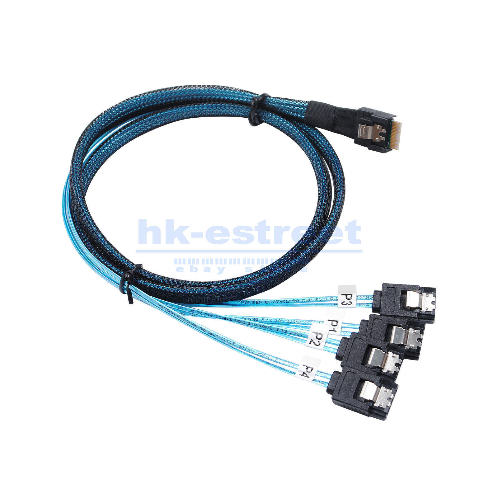 High Quality Internal SlimSAS SFF-8654 4i to 4X SATA Breakout Forward Cable 1M