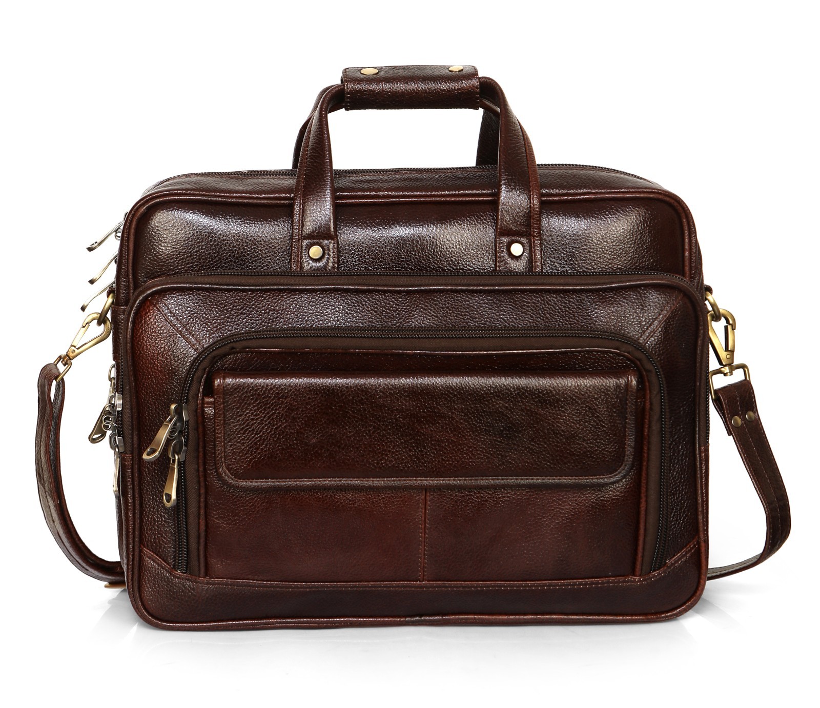 Genuine Brown Leather Office Bag for Men - Stylish Executive Laptop Handbag