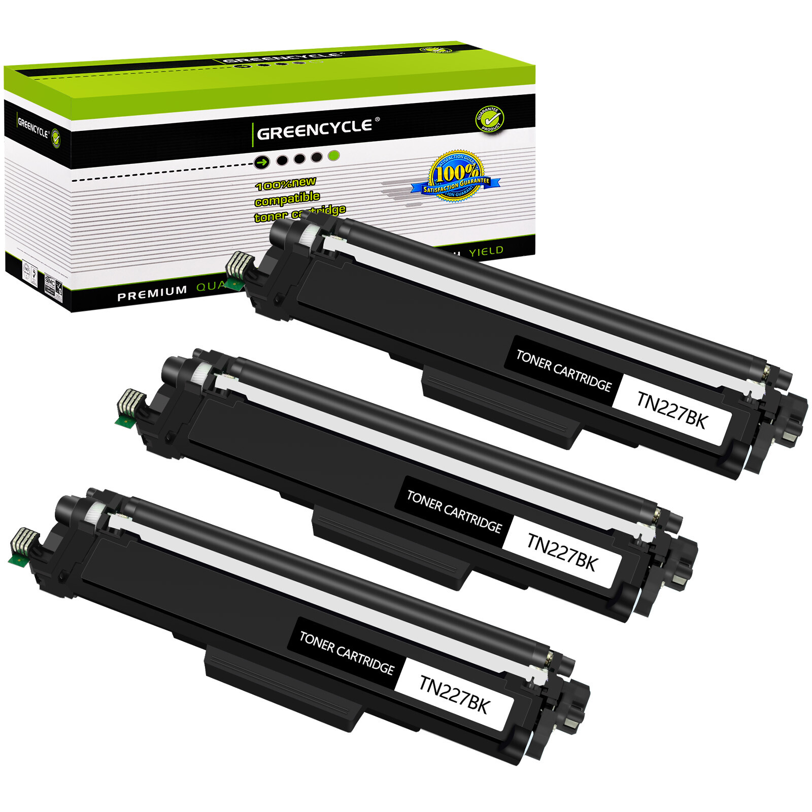 3PK TN227BK Toner Cartridge For Brother MFC-L3770CDW HL-L3270CDW L3290CDW W/Chip
