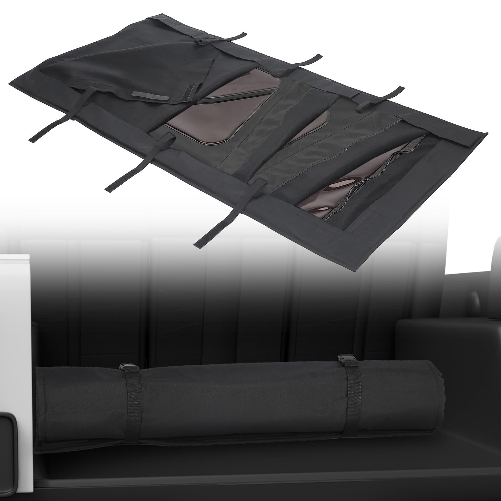 JOYTUTUS Soft Top Window Storage Bag Compatible with Wrangler JK 2/4 Door, So...