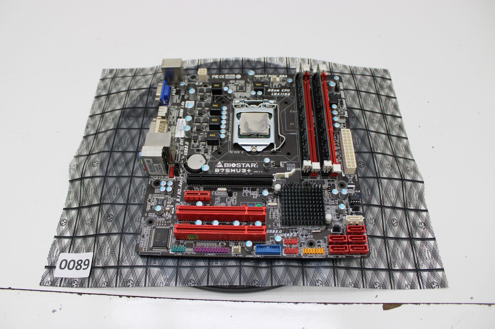 BioStar B75MU3+ Motherboard w/ Intel Core i3-2130 @3.4GHz 4GB Ram No I/O Shield