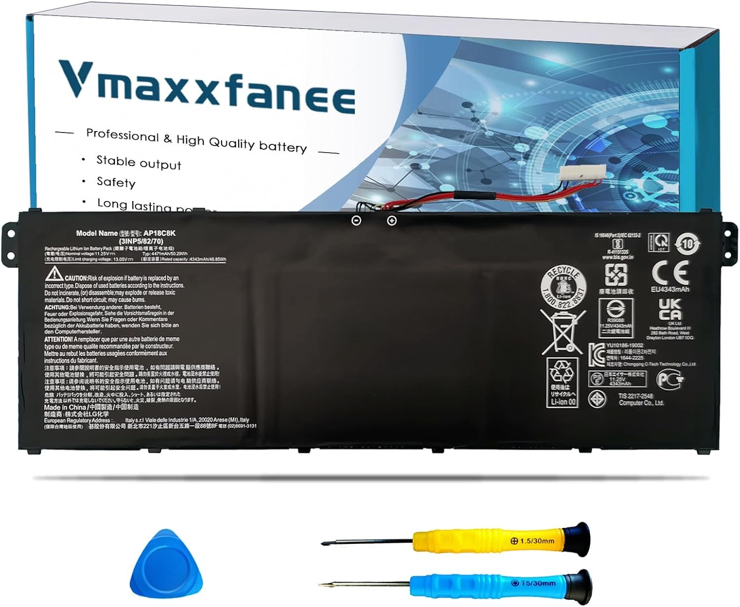 AP18C8K 50.29Wh Laptop Battery Replacement for Acer Aspire 5 A514 52 58U3 A514