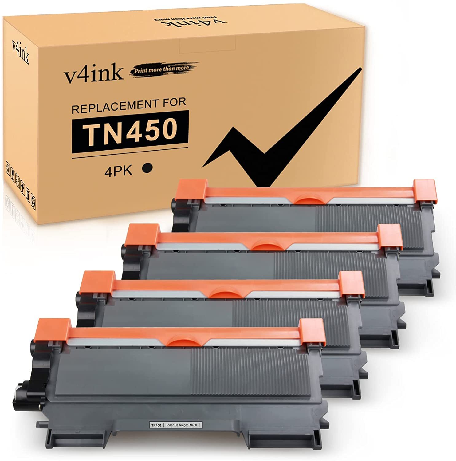 4PK TN450 Toner Compatible with Brother TN450 HL-2240d HL-2270dw 2280dw MFC-7360