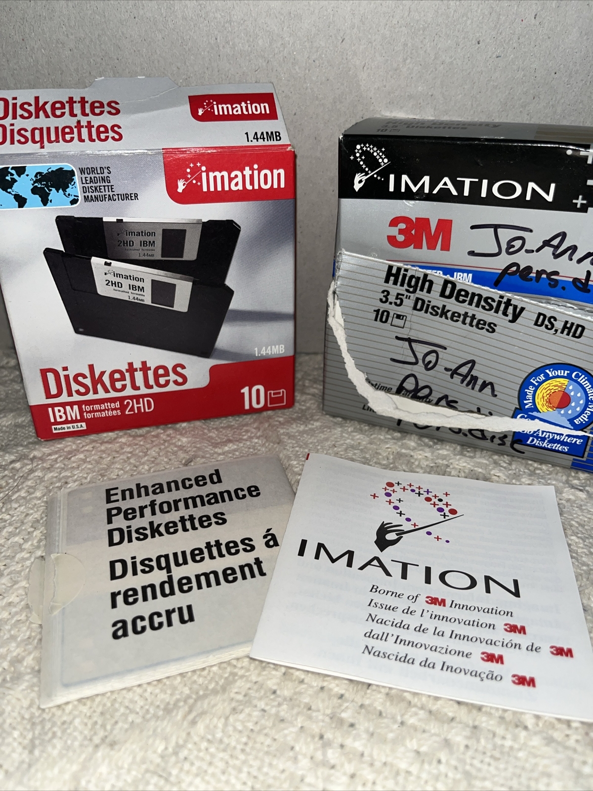 Imation Diskettes (6) IBM 2HD 3.5 1.44MB & (8) High Density DS HD Floppy Disks