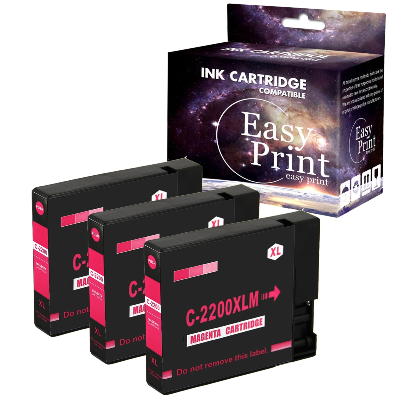 3PK PGI 2200 Magenta Ink Cartridge for Canon Maxify MB5420 iB4020 iB4120 Printer