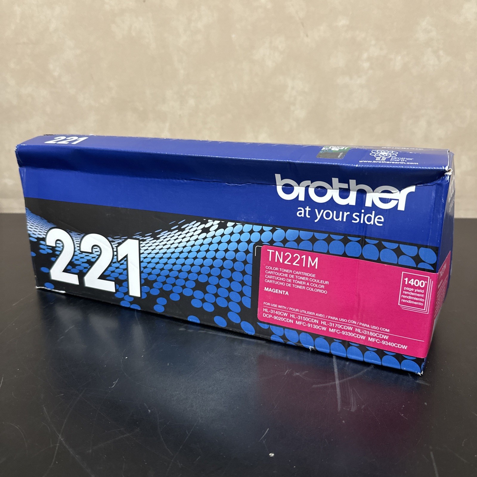 Brother Genuine TN221M Magenta Toner Cartridge TN-221M Ugly Box