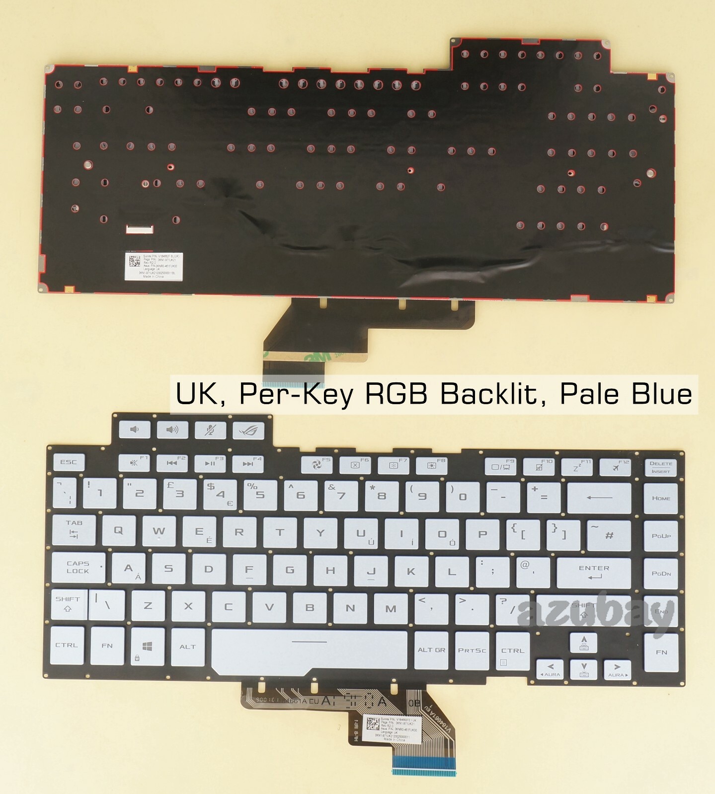 Laptop Keyboard For ASUS ROG ZEPHYRUS S GX502 GX502GV GX502GW, RGB Backlit, Blue