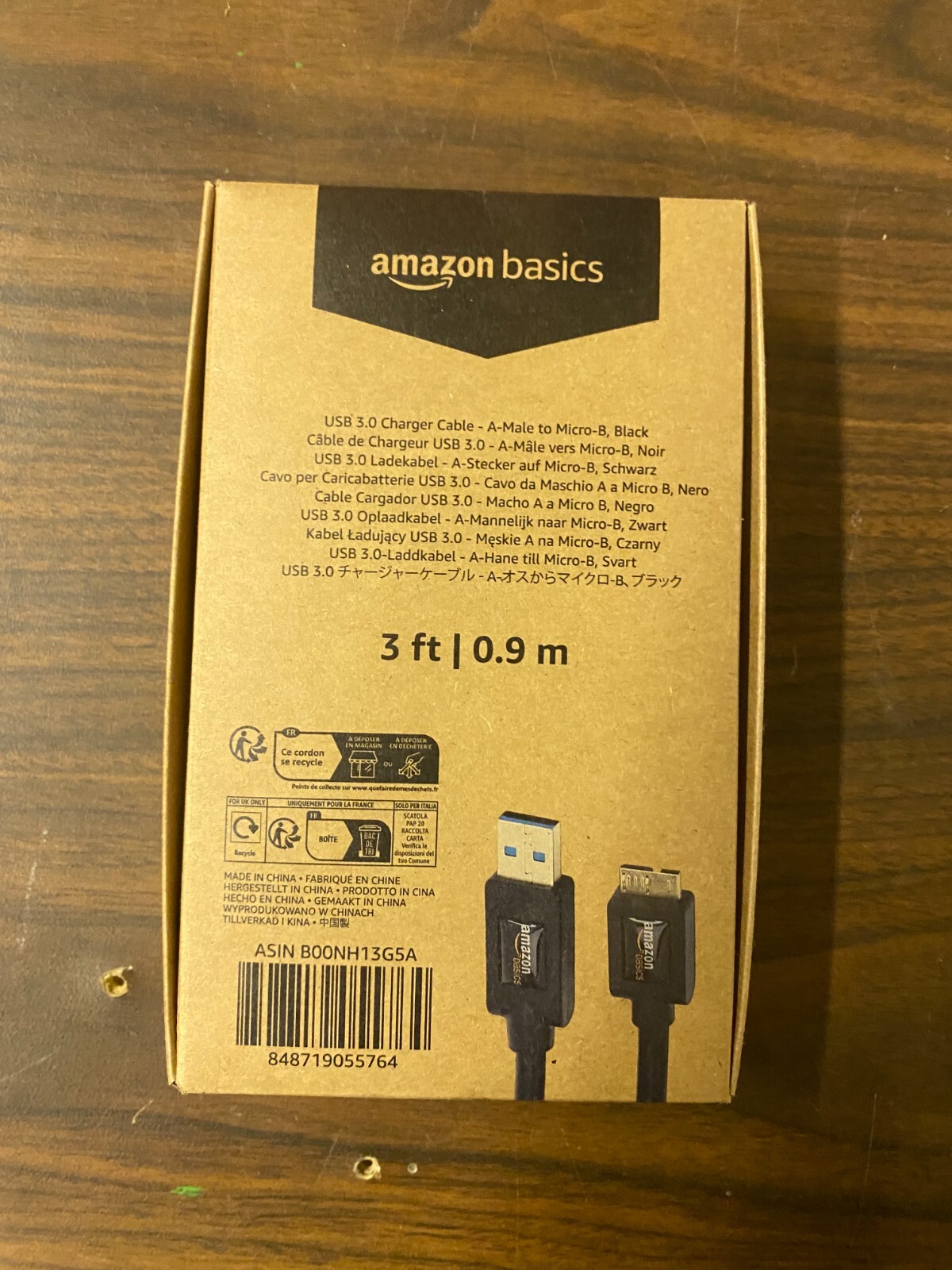 AmazonBasics USB 3.0 Cable 3 Feet (0.9 Meters) - Black Brand New