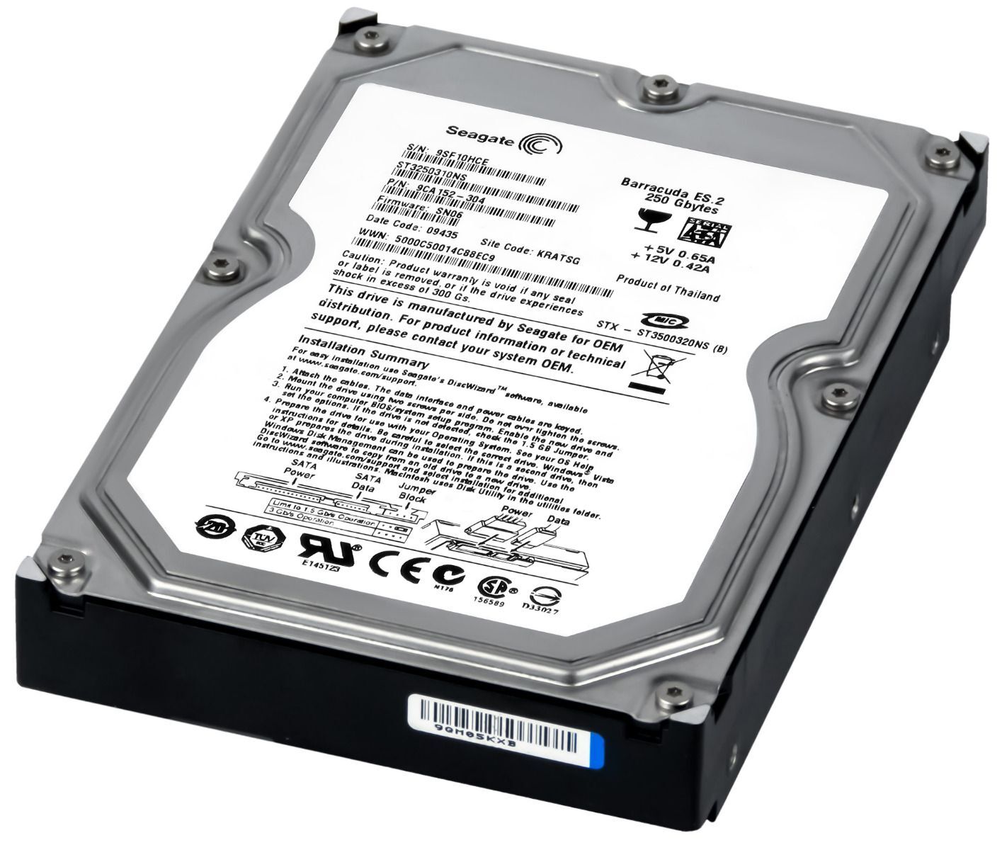 HARD DRIVE SEAGATE BARRACUDA ES.2 ST3250310NS 250GB 7.2K 32MB SATA II 3.5''