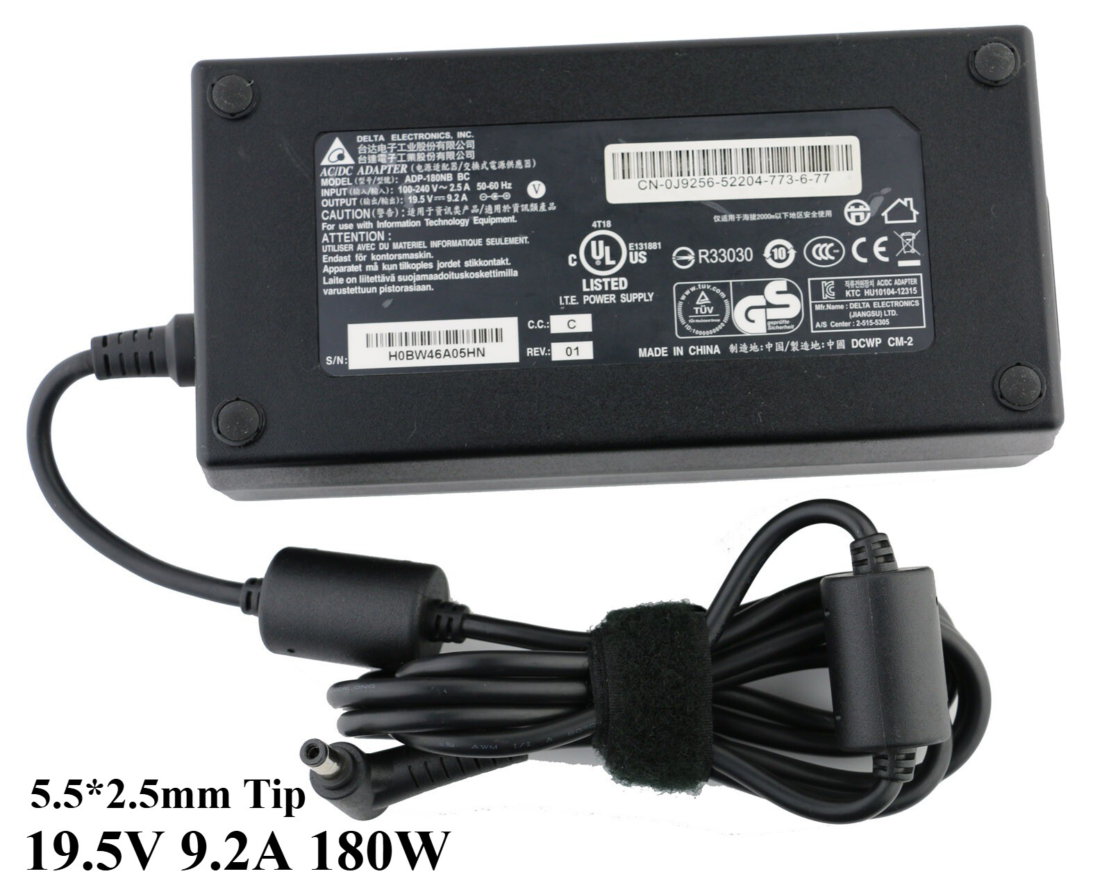 Genuine Delta 19.5V 9.2A 180W Charger Power Supply 5.5*2.5mm Tip AC Adapter