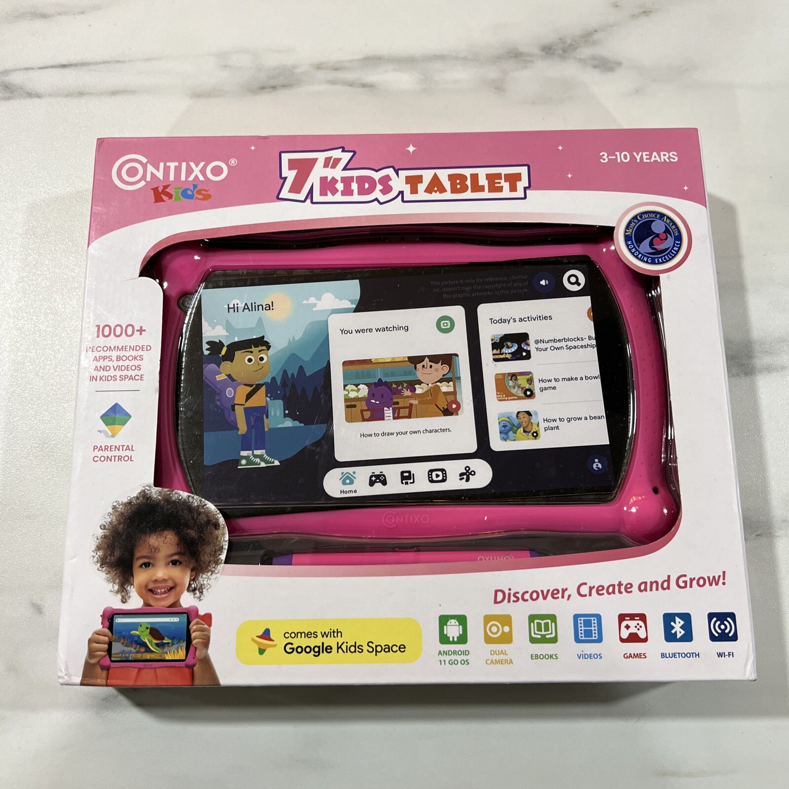 Contixo V10 Tablet 7-inch IPS HD Display, WiFi, Android, 2GB RAM 16GB ROM - PINK