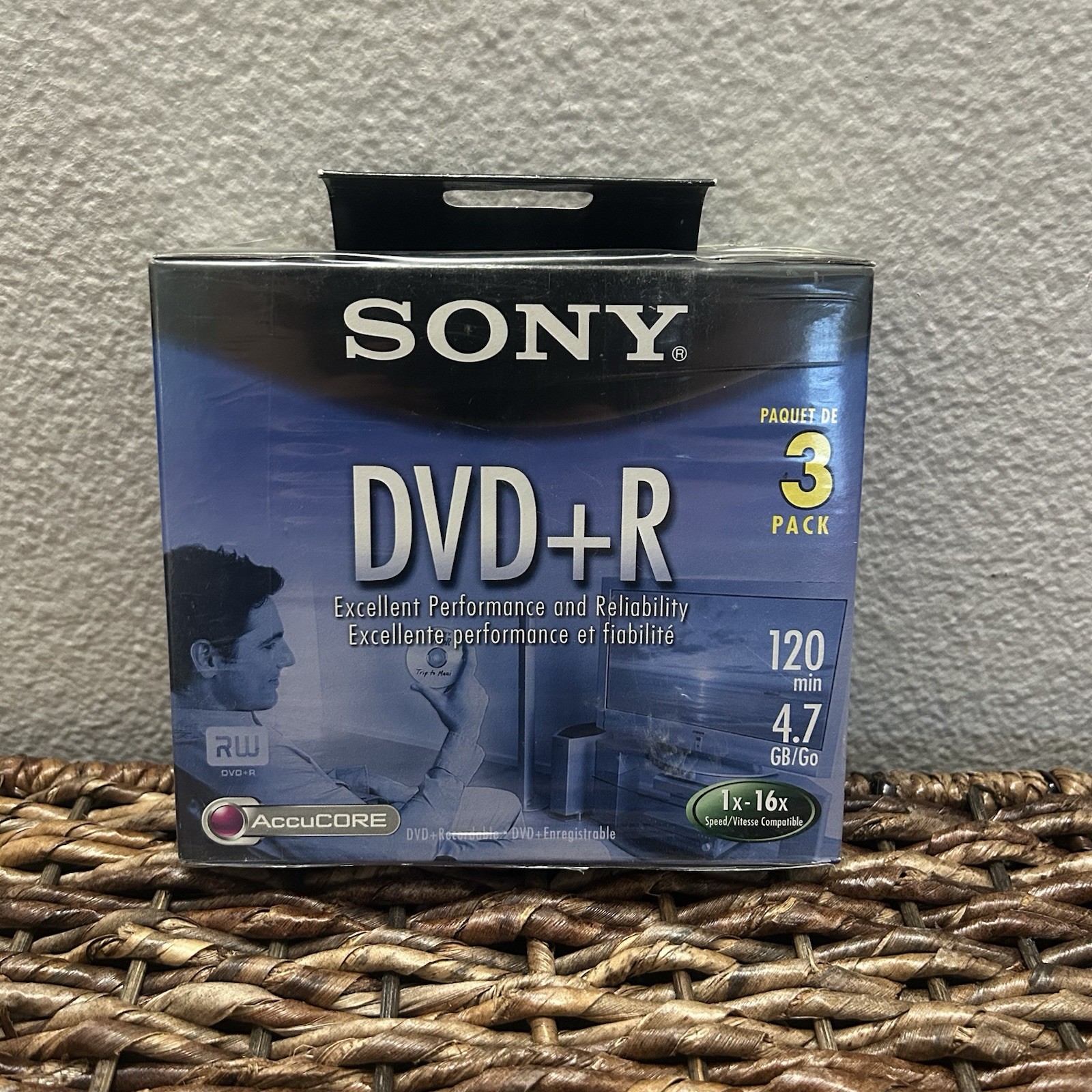 SONY DVD+R Discs 3 Pack  4.7 GB 120 Min Recording DVD-R New & Sealed 3DPR47L4