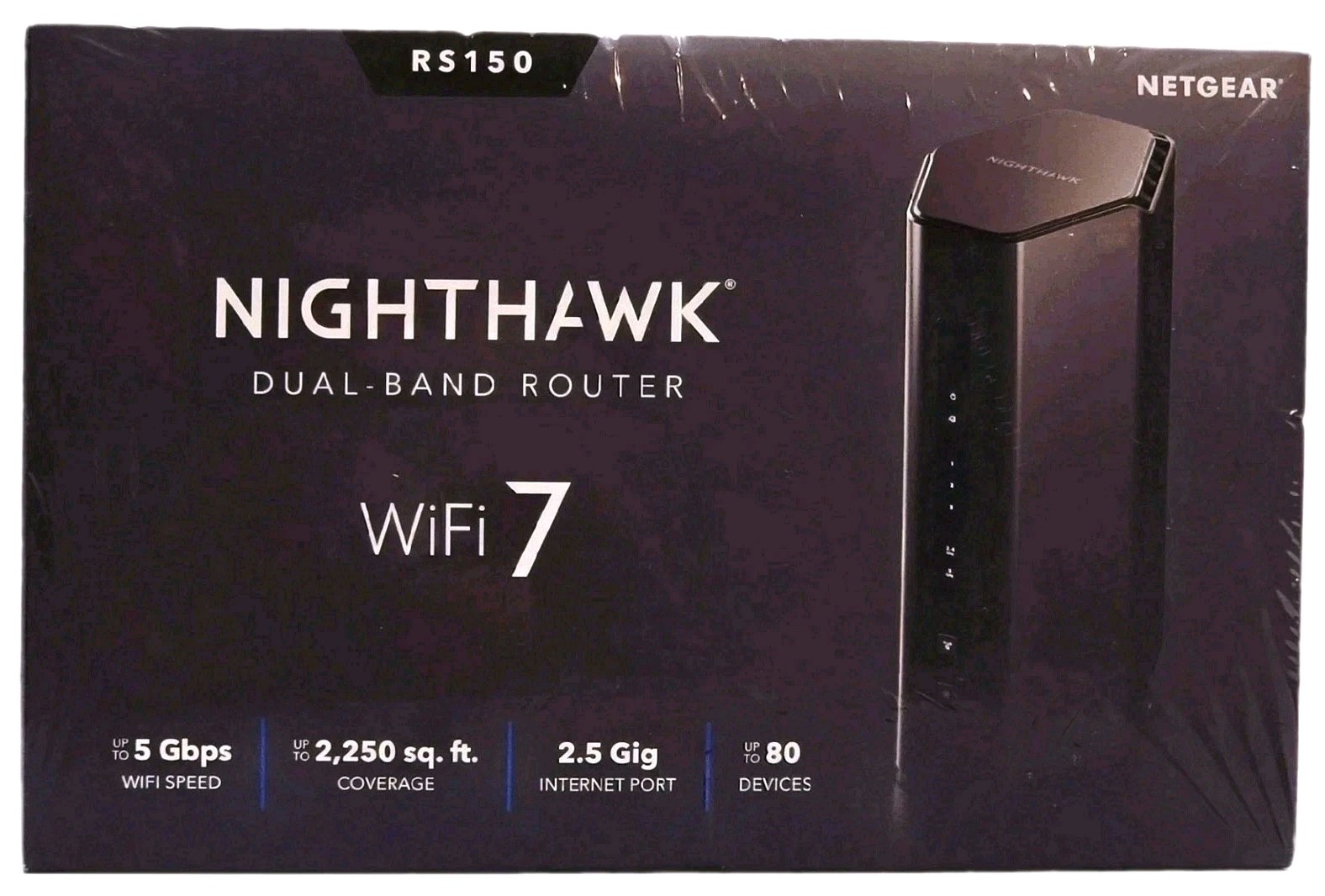 Netgear Nighthawk RS150 WiFi 7, Dual Band Router, Coverage 2,250 sq. ft., 5Gbps