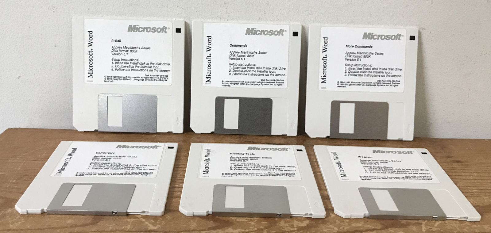Set Vtg 1992 Microsoft Word Apple Macintosh Mac Install Floppy Disks Software