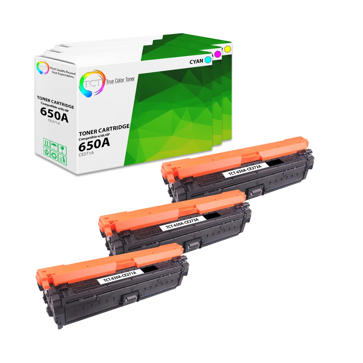 TCT 4PK 650A Toner Cartridge Set CE271A CE272A CE273A For HP Enterprise CP5525