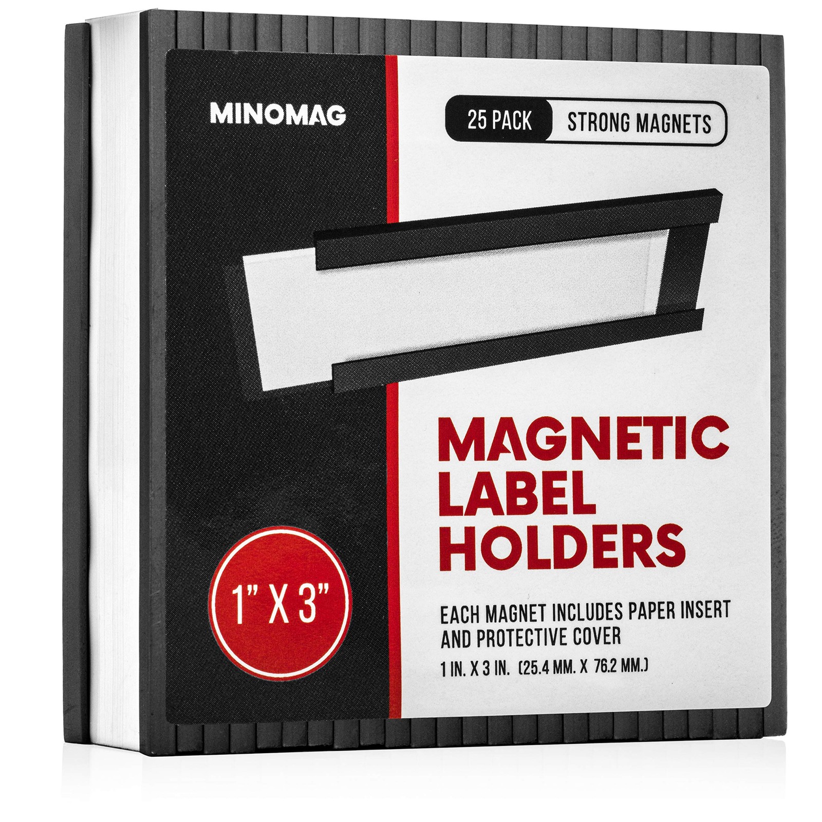 25pcs Magnetic Labels for File Cabinets, 1x3 inches | Channel Magnetic Label ...