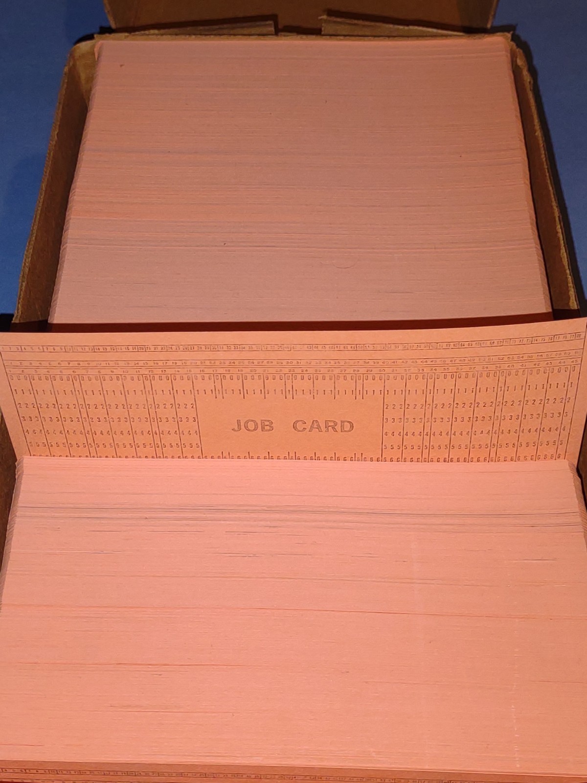 Mainframe Computer Data Punch Card Lot of 50 Orange 80 Column IBM comp Vtg NOS
