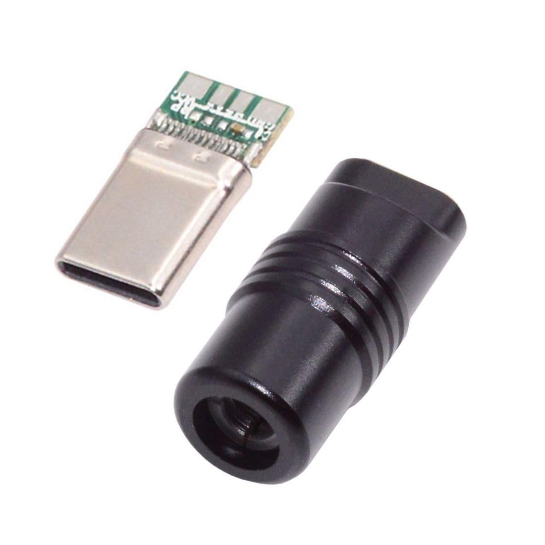 chenyang USB C DIY Connector Aluminum Alloy 3.0 Type C Male Plug Black