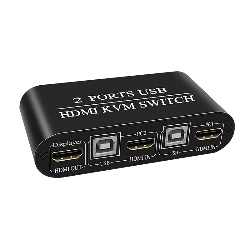 4k HDMI KVM Switch 2 in 1 out 3 ports USB for keyboard, mouse, printer monitor