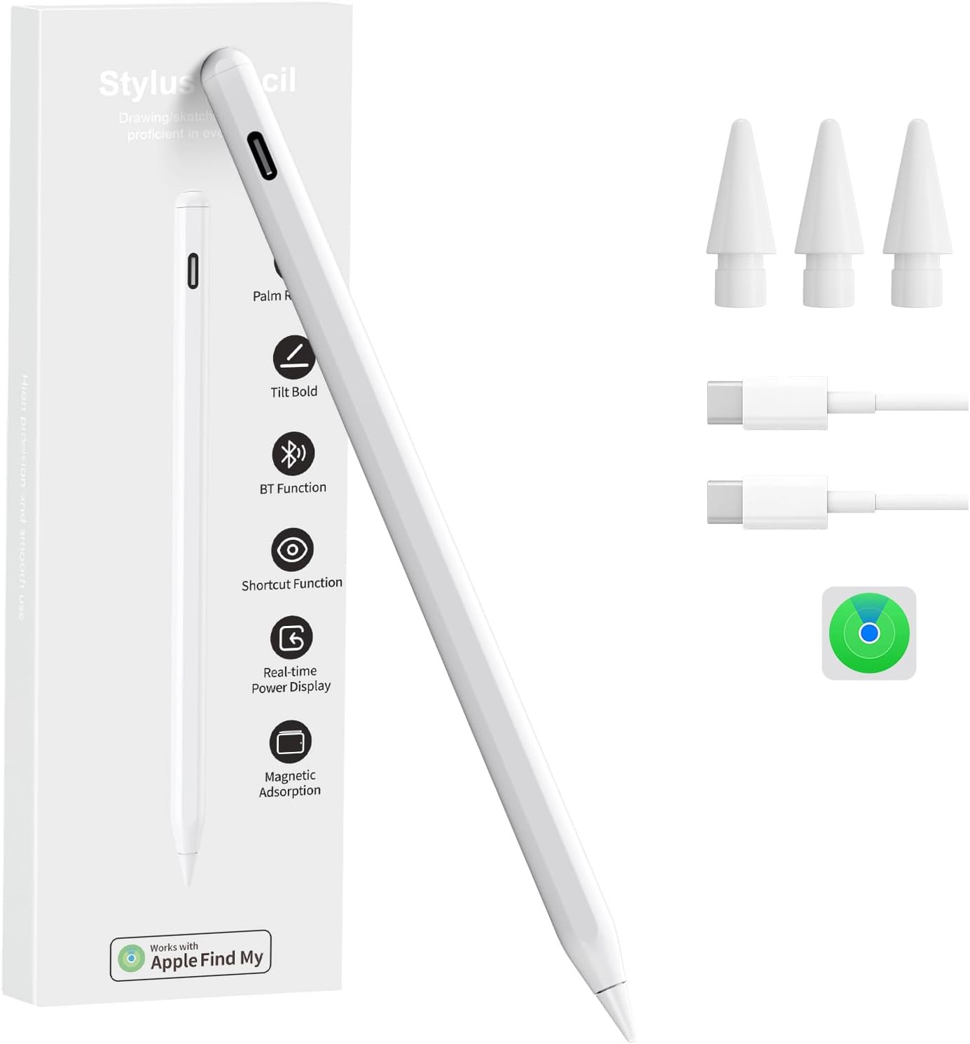 Findmy Ipad Pencil Compatible with Apple Ipad 2018-2025,Tilt Sensitivity,Palm Re
