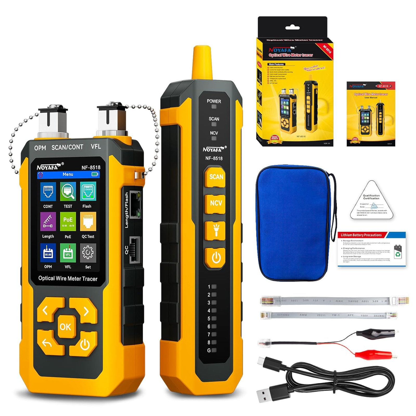 NF-8518 Network Cable Tester, Optical Power Meter & VFL