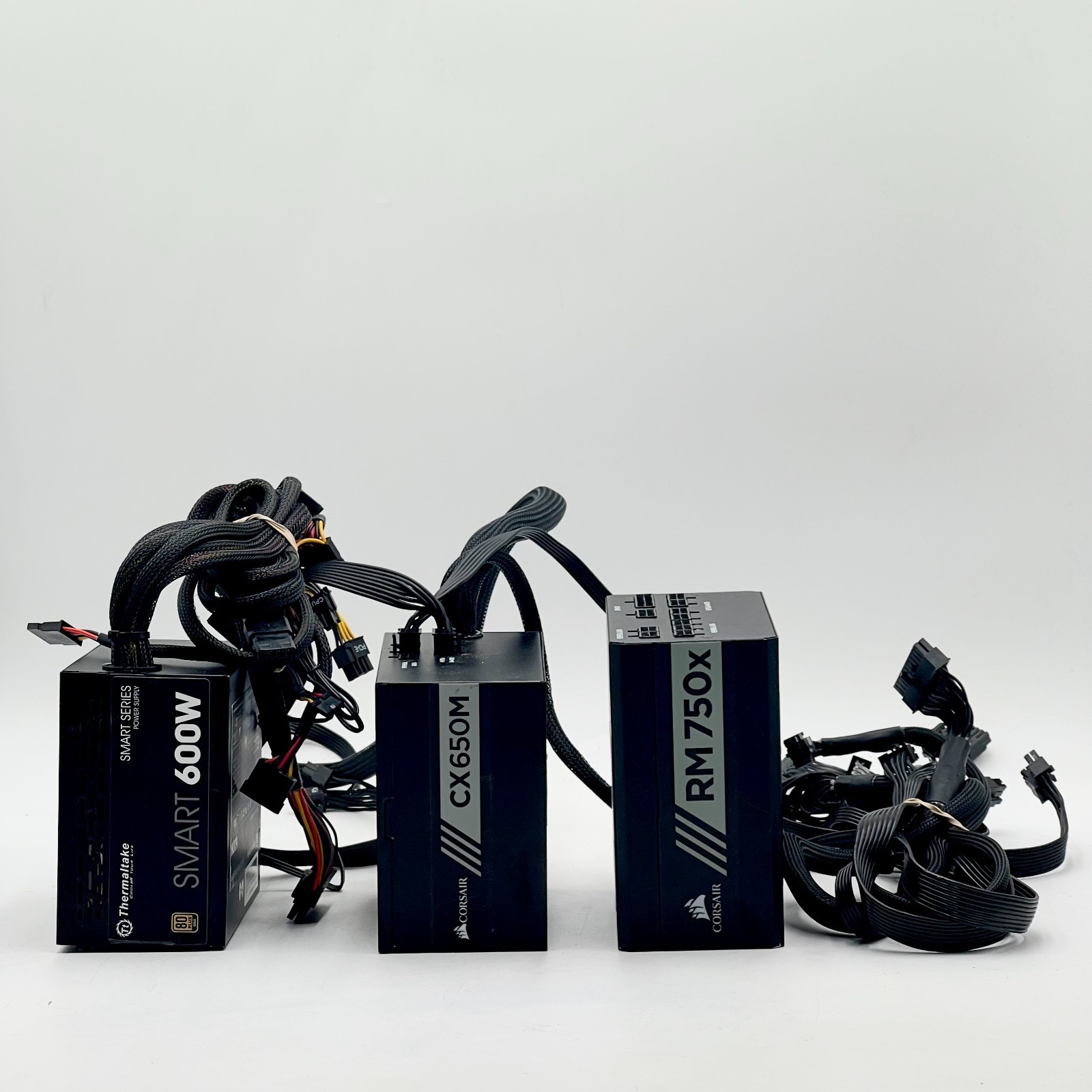 LOT OF 3 DESKTOP PC POWER SUPPLIES – THERMALTAKE & CORSAIR – TESTED WORKING