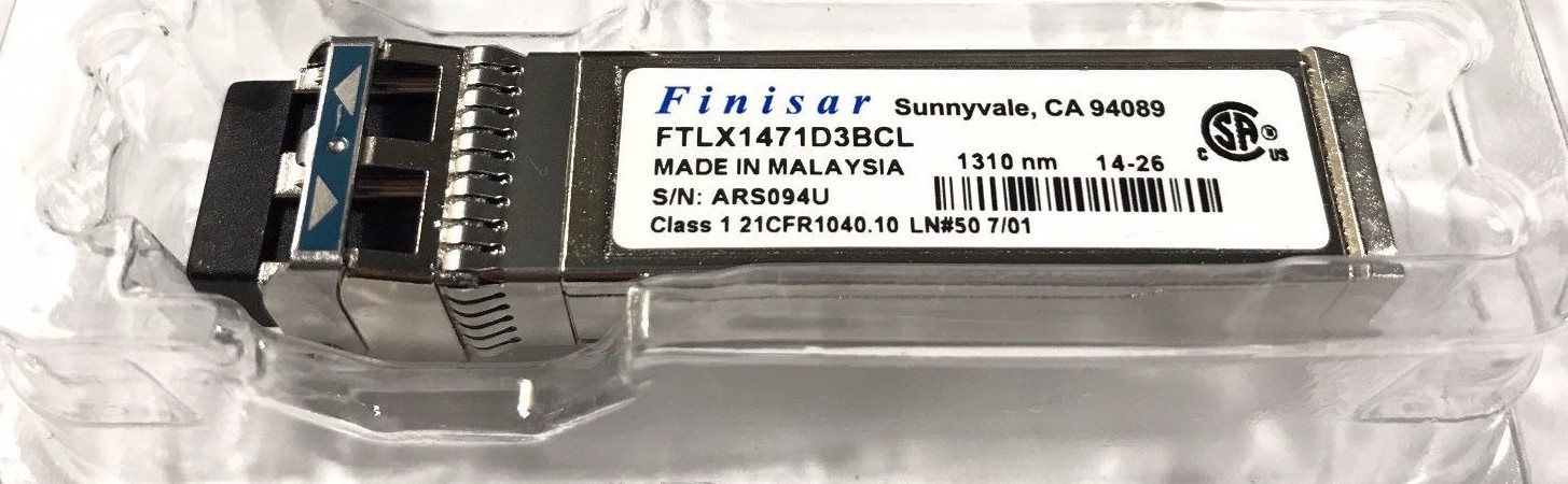 Finisar FTLX1471D3BCL SP10LR 10GE 10km Single Mode Datacom SFP+LR transceiver
