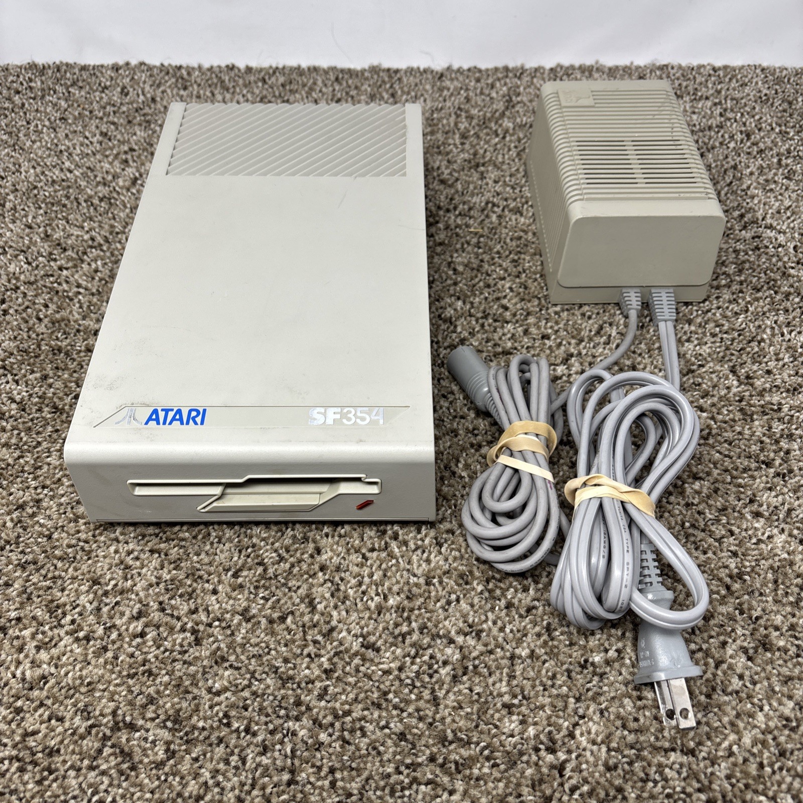 Vintage Atari SF354 Floppy Disk Drive & Power Supply FOR PARTS OR REPAIR AS IS