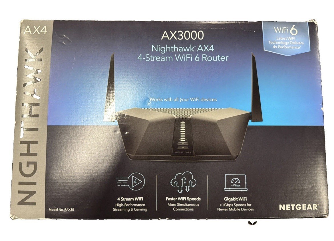 NEW NETGEAR Nighthawk AX4 4-Stream AX3000 WiFi Router WiFi-6