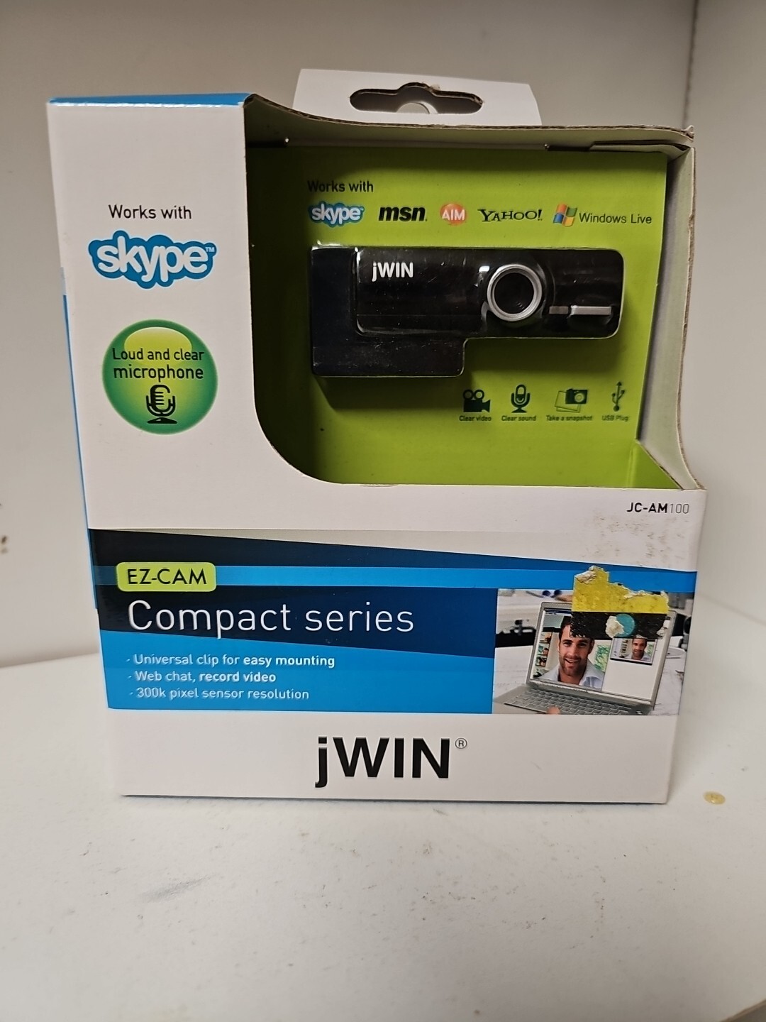 JWIN JC-AM100 Personal Mini Web Camera EZ-CAM Compact Series Works With Skype