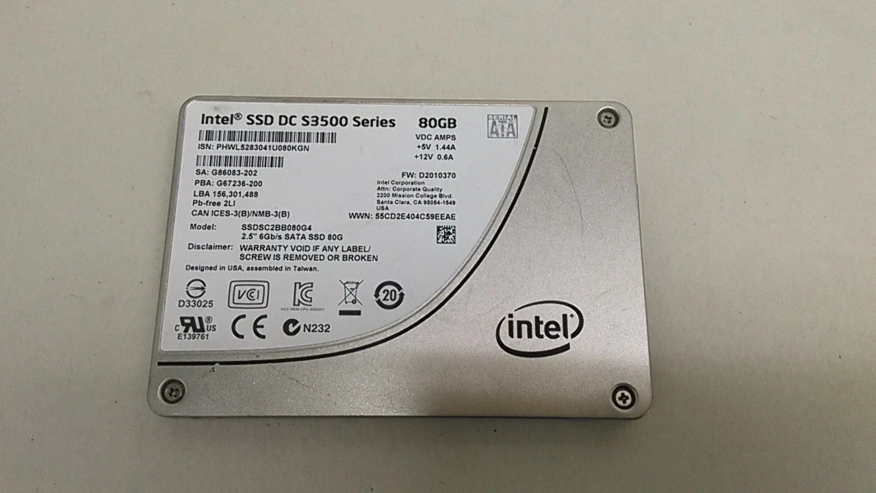 Intel DC S3500 SSDSC2BB080G4 SSDSC2BB080G401 2.5" 80GB SATA III MLC SSD