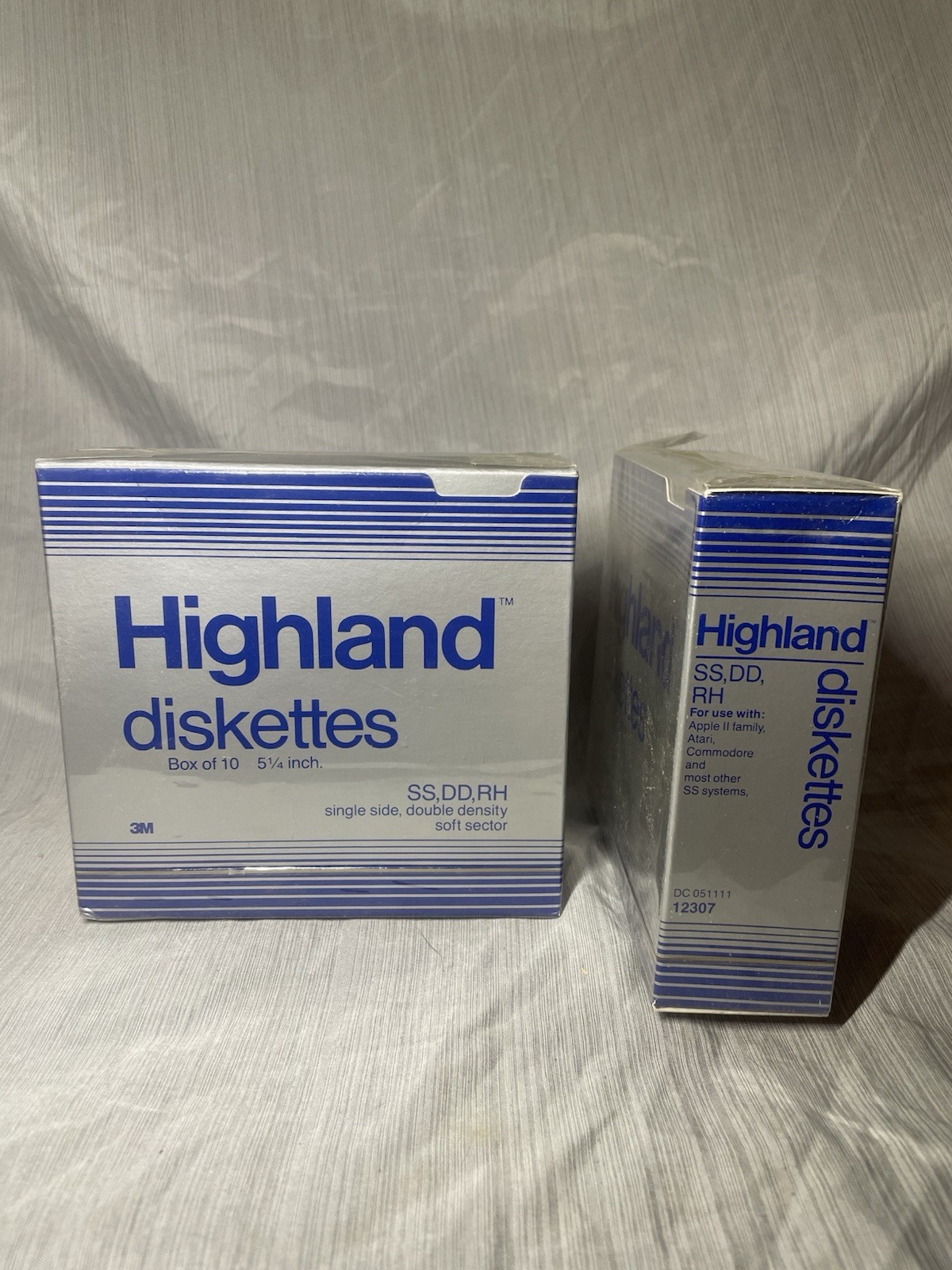 2 Boxes 3M Highland 5.25” Floppy Diskettes SS DD RH NOS Sealed Vintage 1987
