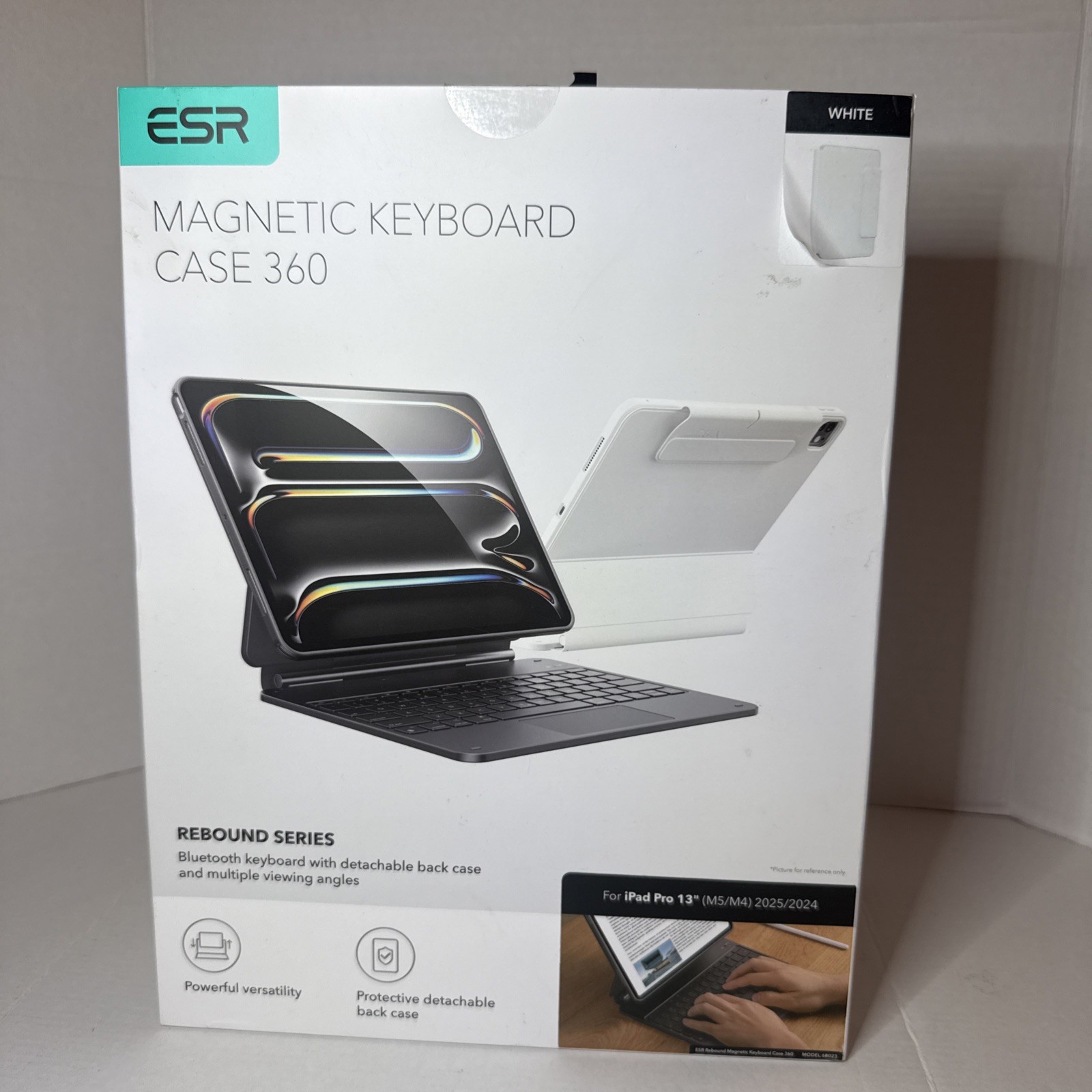 ESR Magnetic Keyboard Case 360 Rebound Series For iPad Pro 13 M5 M4 25 24 White