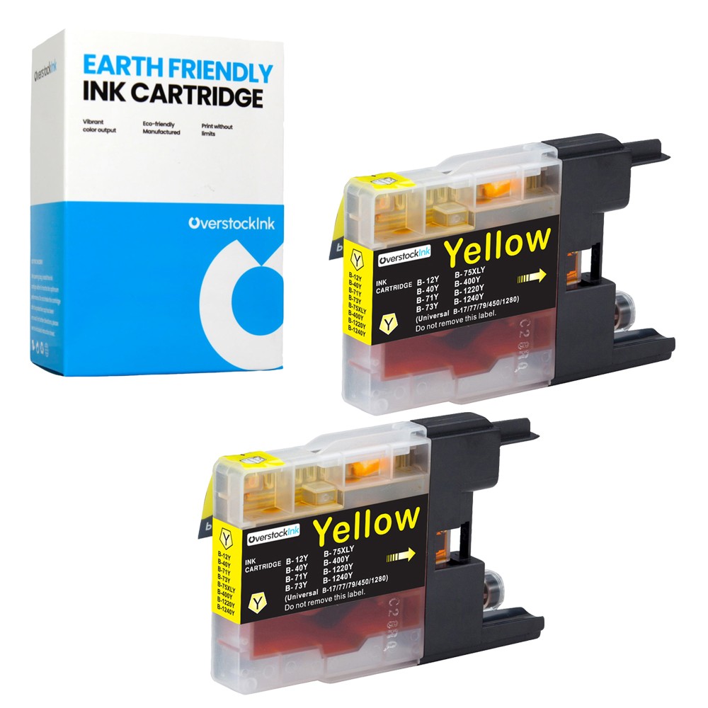 OSI Compatible 2PK LC75Y Ink Cartridges fits Brother MFC J280W J425W J430W J435W