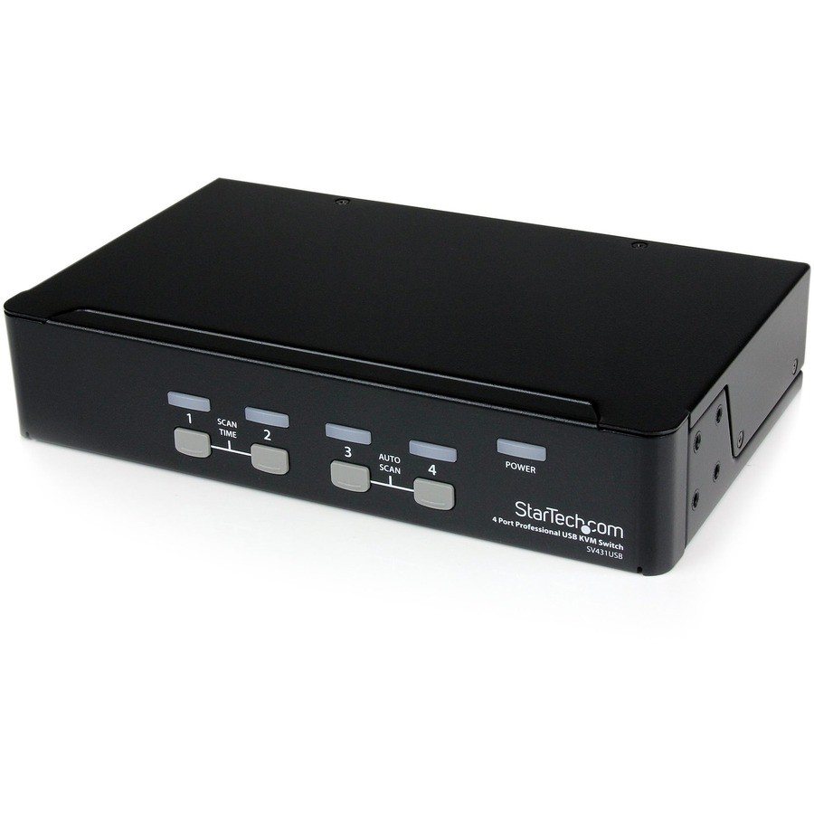 StarTech 4 Port Professional VGA USB KVM Switch with Hub, TAA