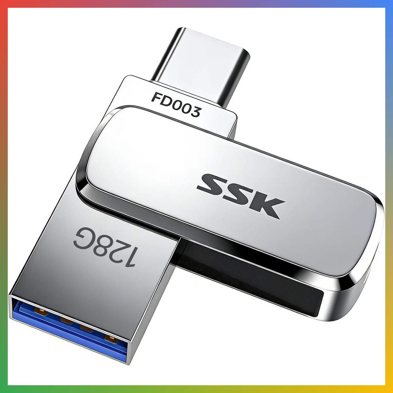 128GB USB C USB A Flash Drive Thumb Stick Memory Metal 240MBs Portable