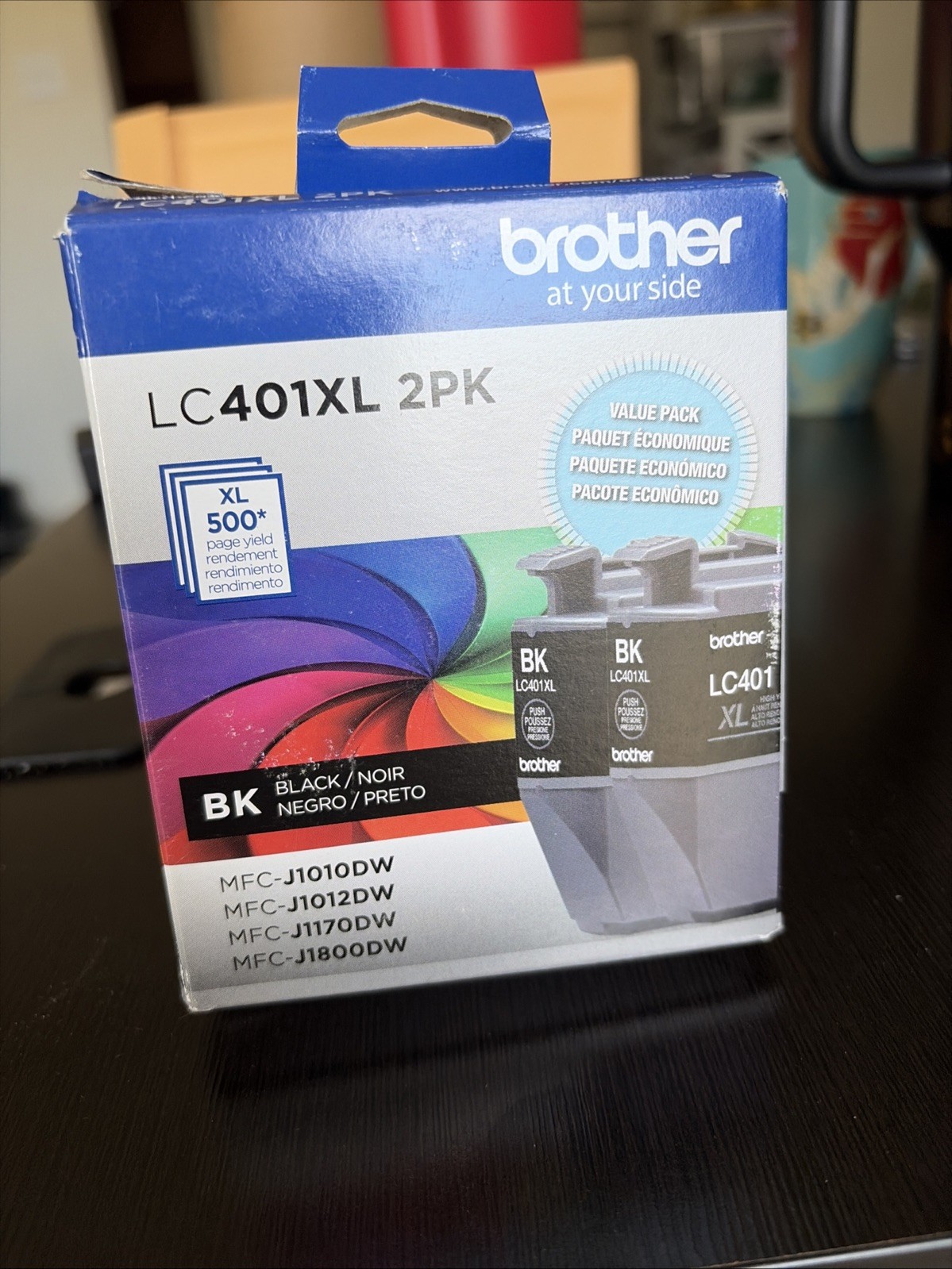 NEW OEM - BROTHER LC401XL 2PK BLACK Ink Cartridges Exp: 2028/12
