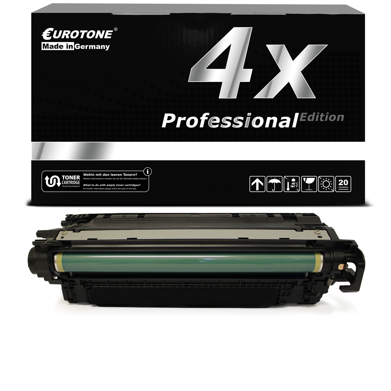 4X Eurotone PRO Toner BLACK XXL For HP Color LaserJet Enterprise CP-4525-XH