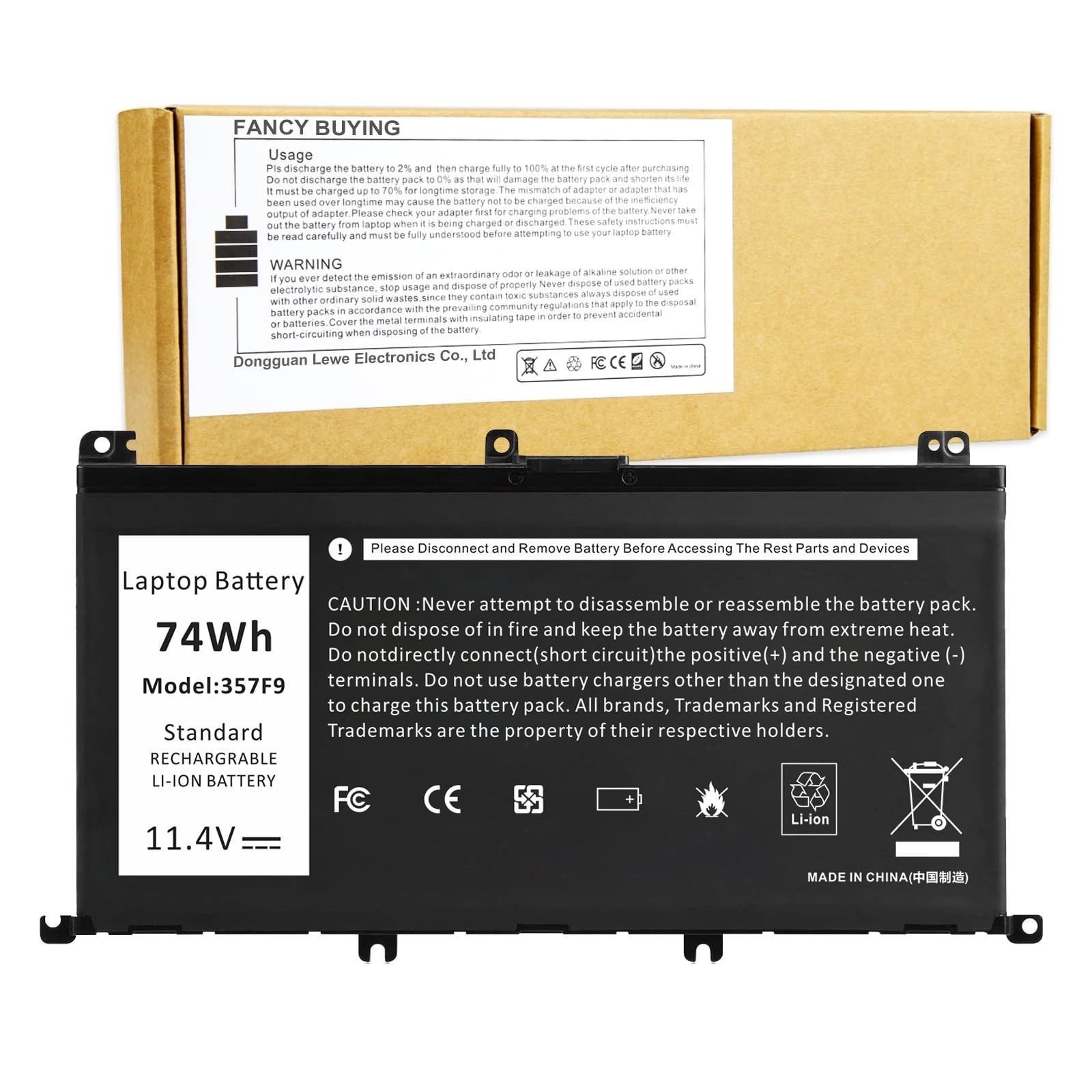 High-Capacity 74Wh Laptop Battery for Dell Inspiron 15 7000 Series P57F P65F