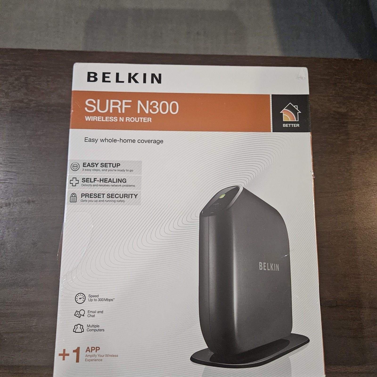 BELKIN SURF N300 WIRELESS N ROUTER - Easy Setup, Self-Healing, Preset Security