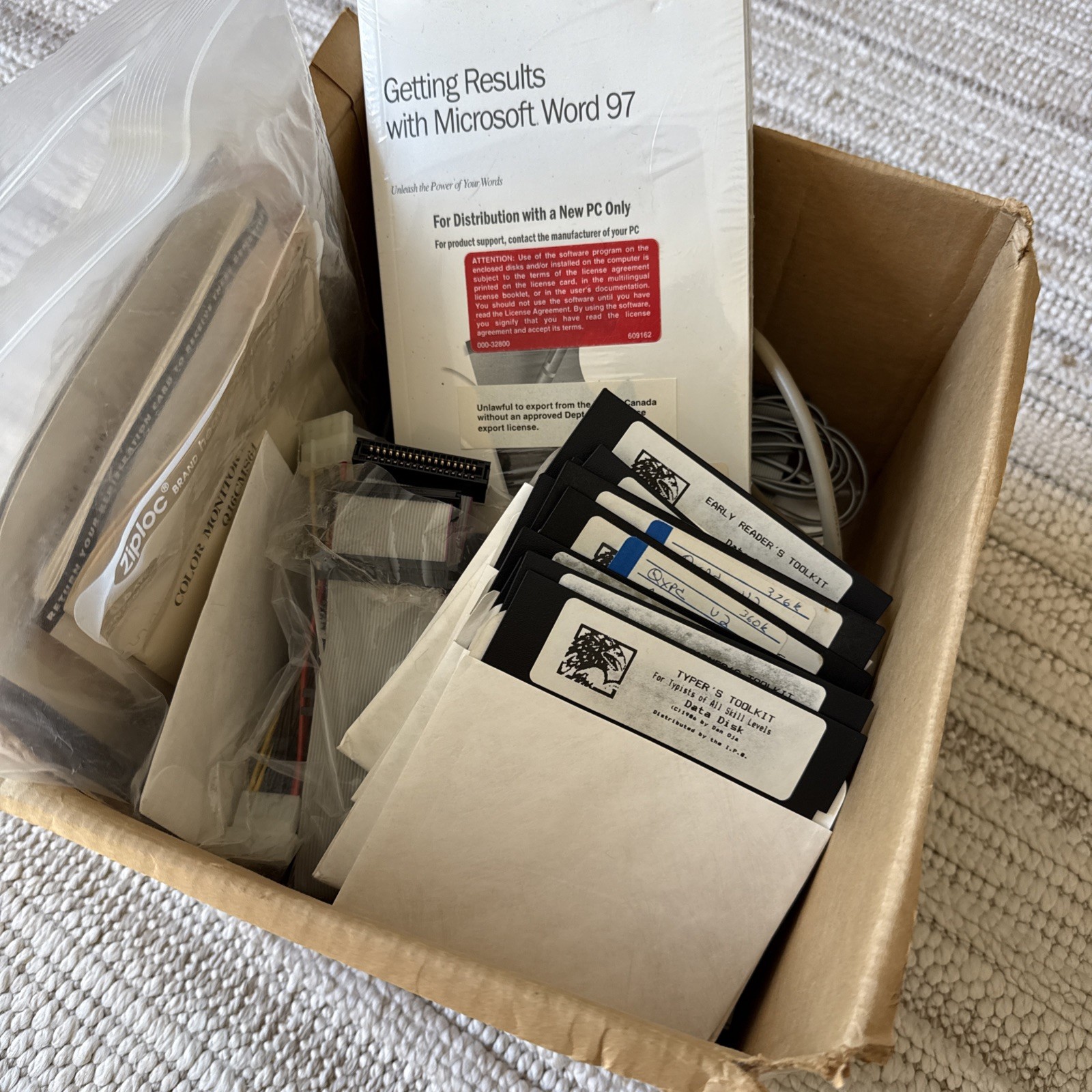 Big mixed box of computer parts & accessories — SOLD AS-IS Untested Vintage