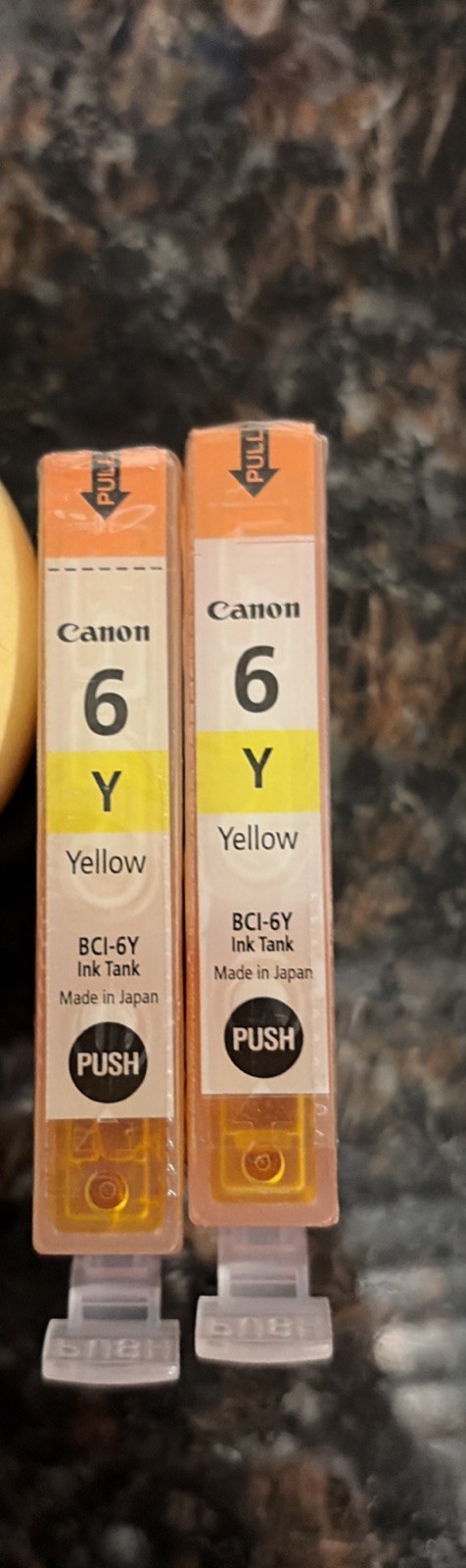 Two Canon BCI-6Y Yello Ink Cartridge Ink Jet -Brand New - Factory Sealed- No Box