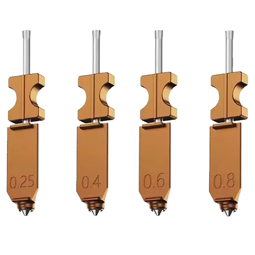 4Pcs 0.25mm+0.4mm+0.6mm+0.8mm Set For Flashforge AD5X Harden Hotend Nozzle NEW