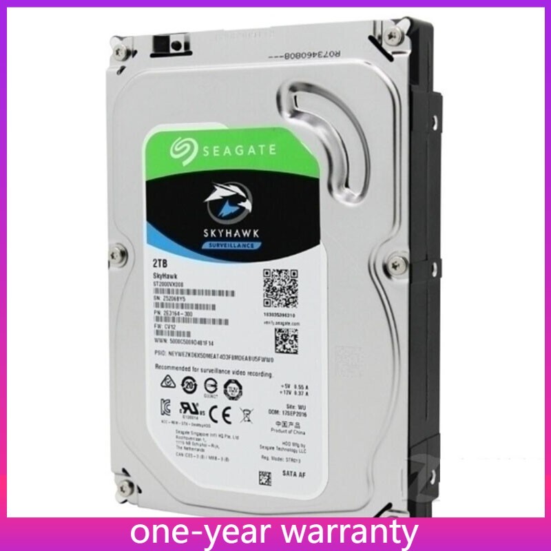 Seagate SkyHawk ST2000VX008 SATA 2TB 3.5" Internal Hard Drive for CCTV DVR NVR