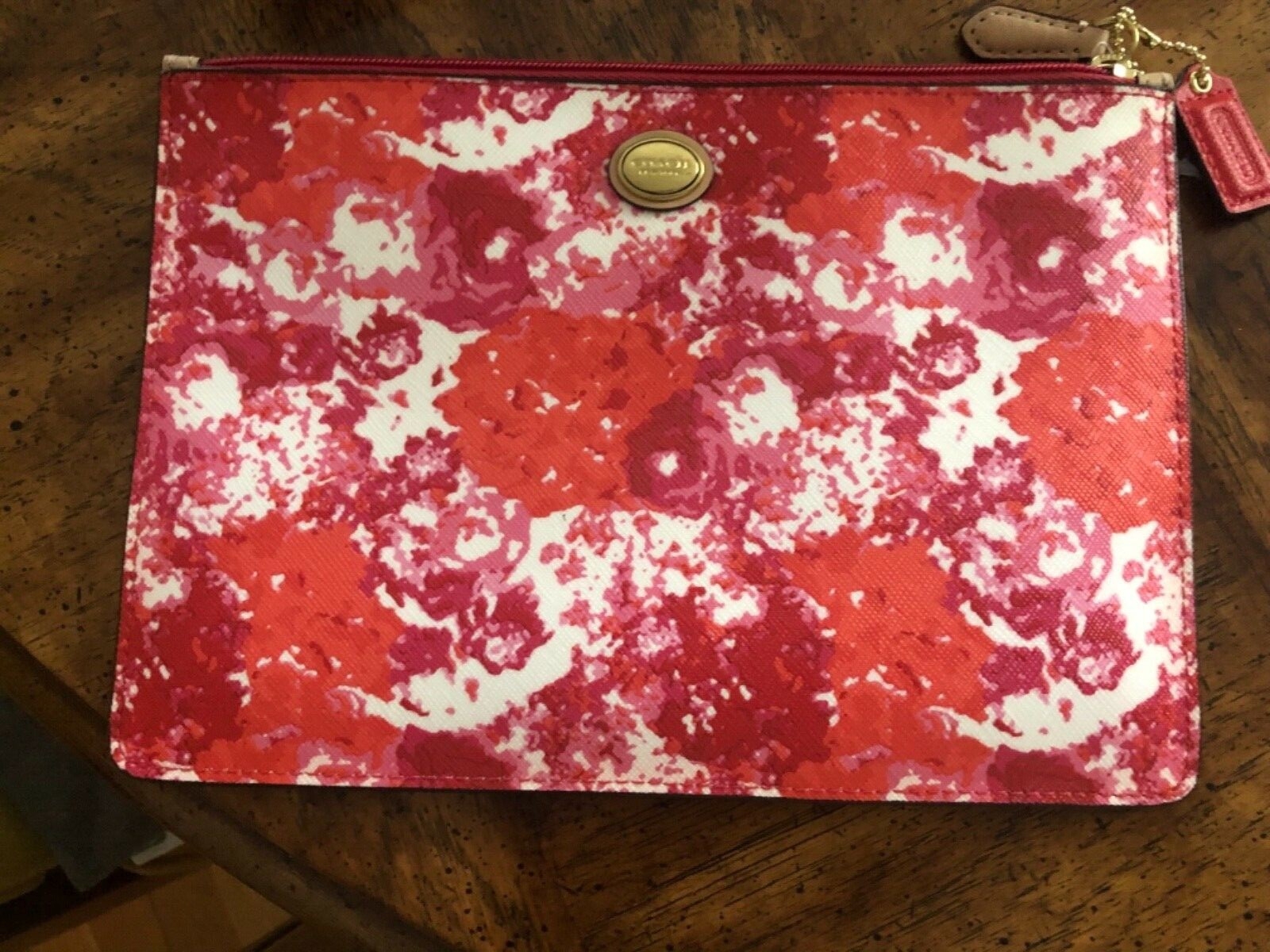 Coach Flower Print Signature Medium Tablet Tech Case Pouch F67784 NWT