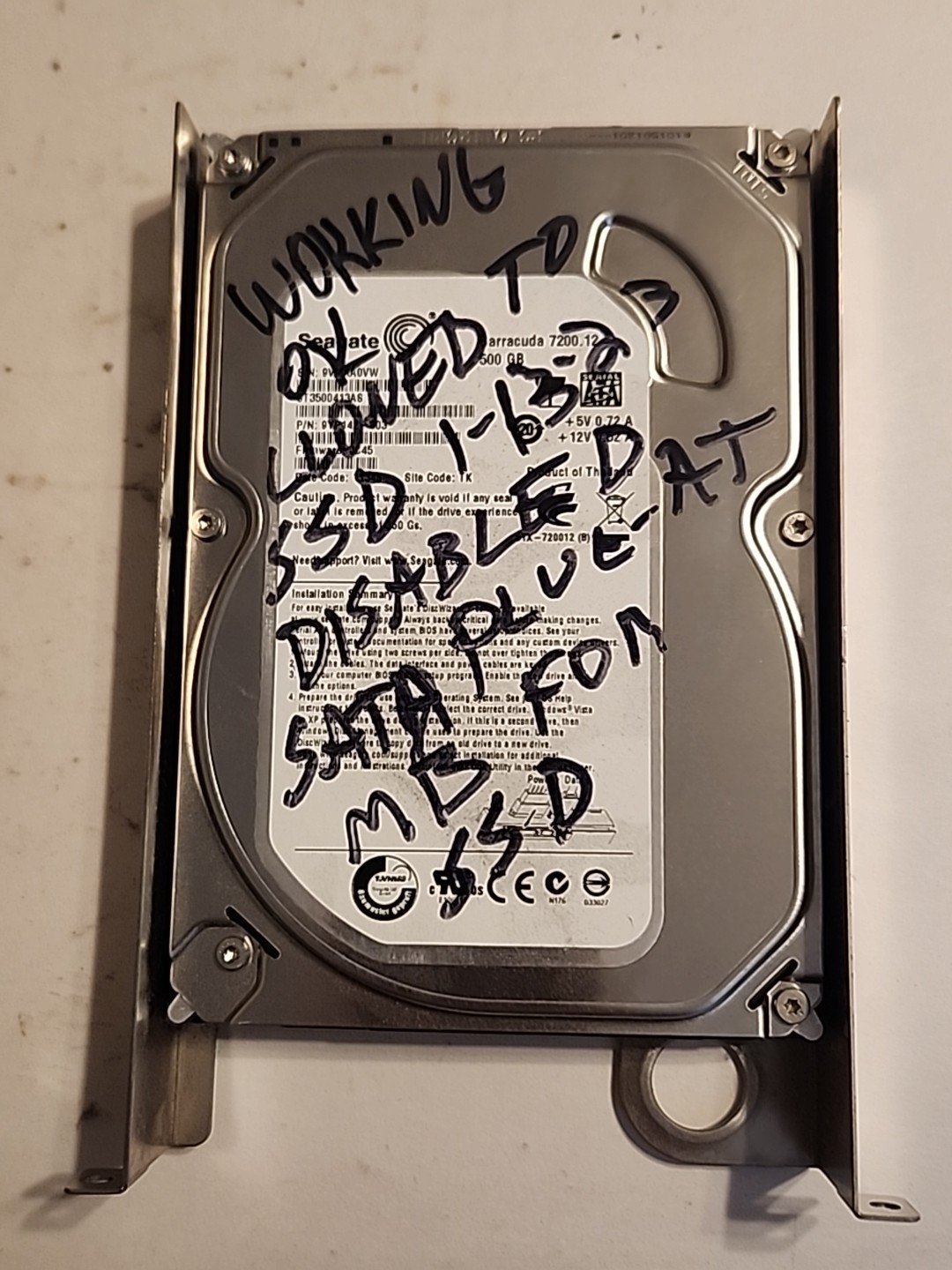 500GB Seagate Barracuda 7200.12 ST350041AS 3.5" SATA HDD -  