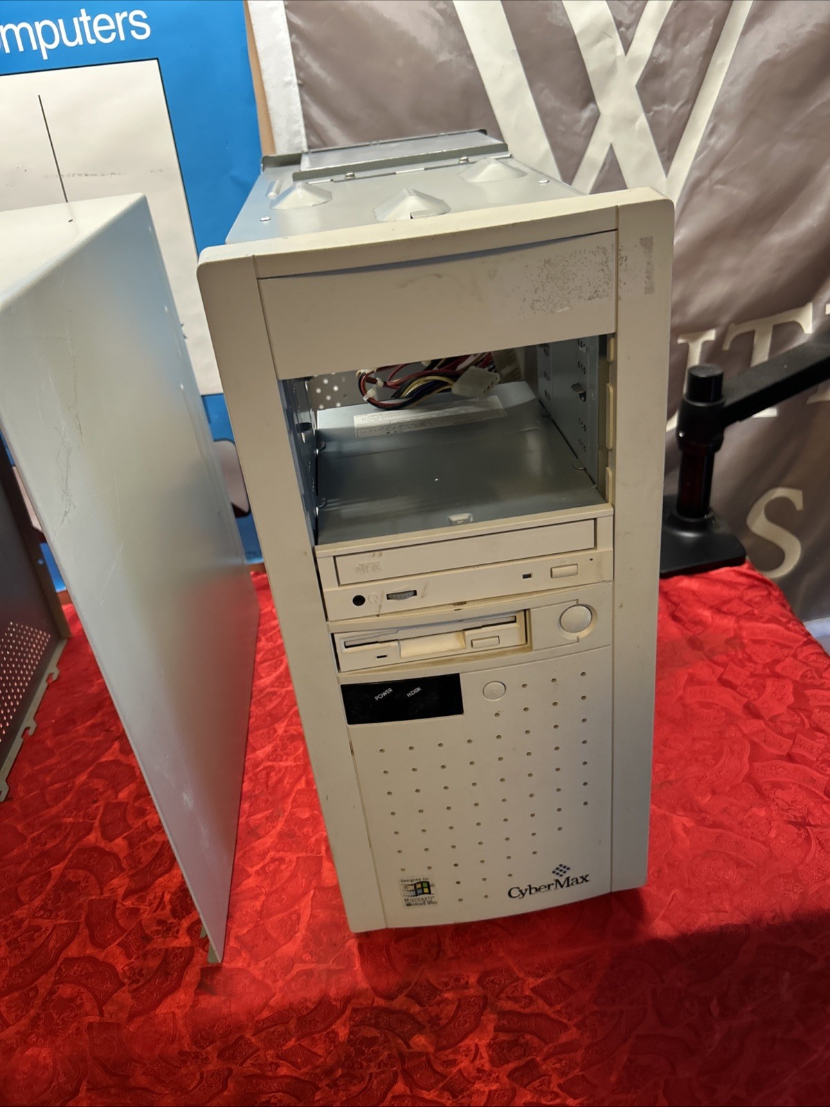 Vintage Retro Beige ATX Sleeper Build PC Computer Case Cyber Max