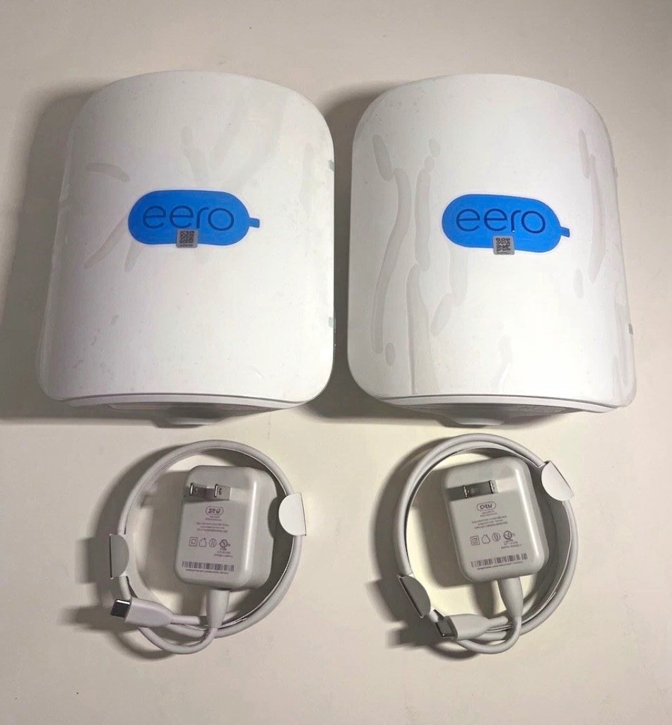 eero Pro 7 WiFi 7 Mesh Router 2-Pack Tri-Band BE10800 Open Box Frontier ISP