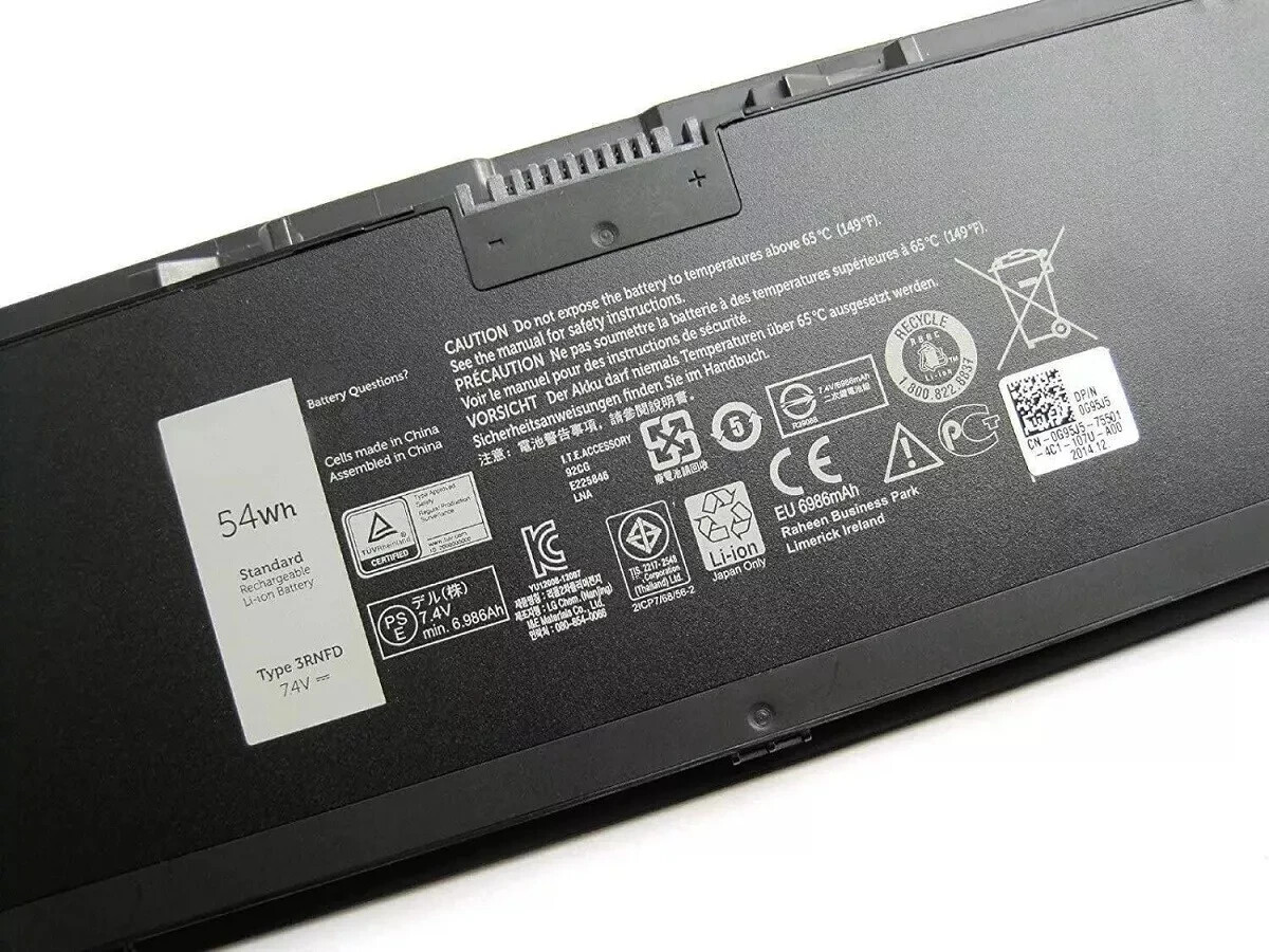 NEW 54WH 3RNFD Battery For Dell Latitude E7440 E7450 E7420 34GKR PFXCR +LOGO