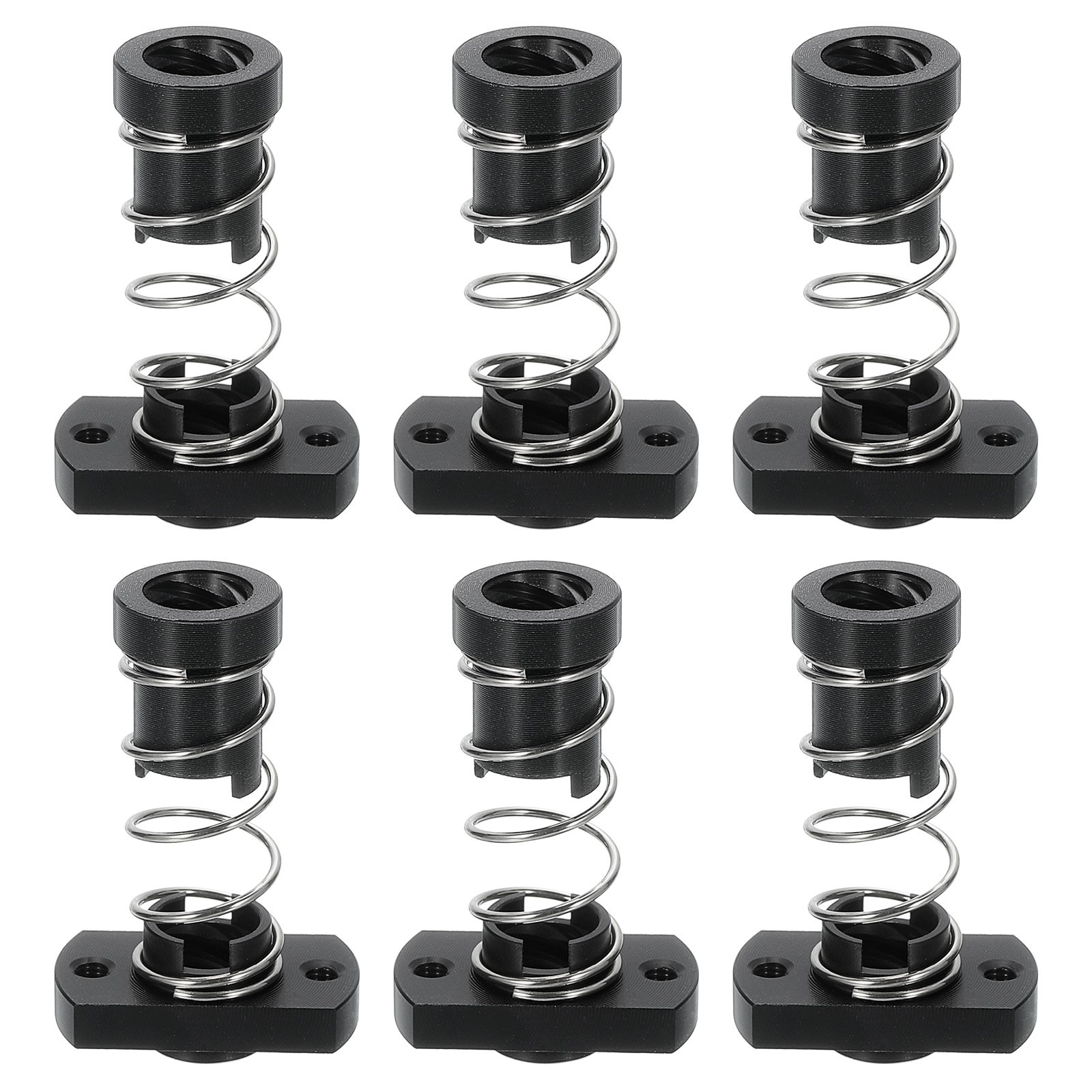 6Pcs Anti Backlash Spring Loaded Nut(2mm Pitch, 4 Start, 8mm Lead, 2-M3 Holes)